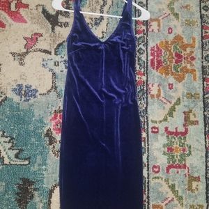 Navy Velvet Midi Dress